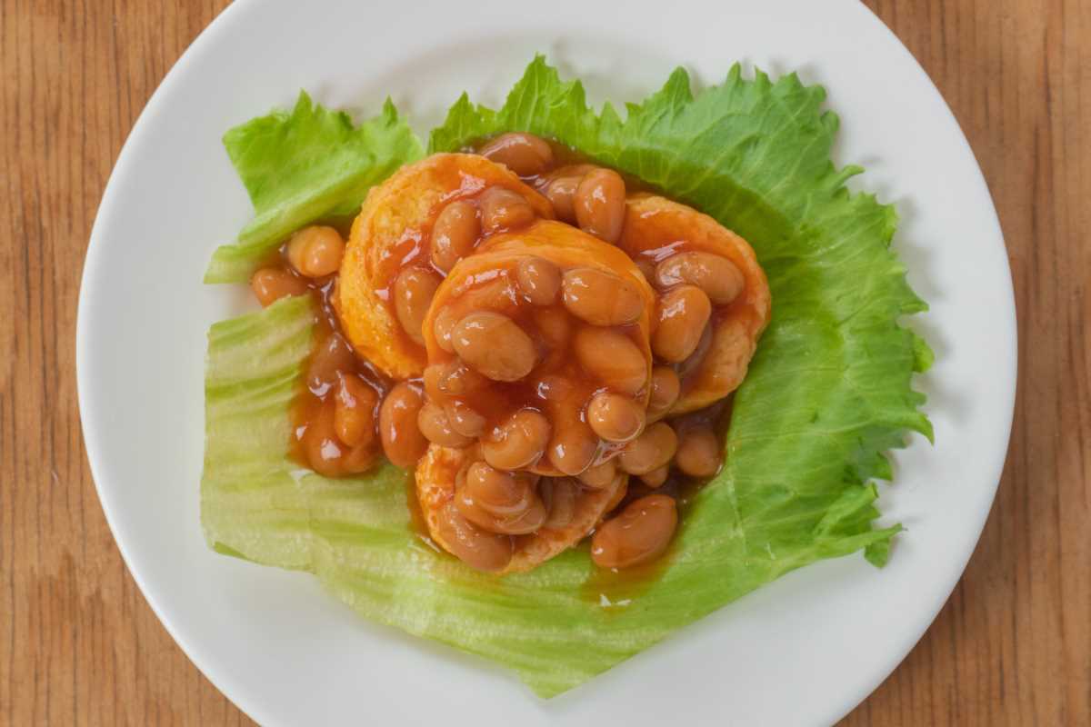 F. Stir Fried Tofu in Baked Bean Tomato Sauce